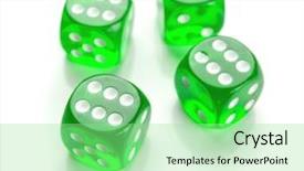  Presentation with green condominium - Slide set having green dice all 6s background and a seafoam green colored foreground