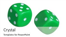  Presentation with probability - PPT theme consisting of green dices on white background background and a  colored foreground