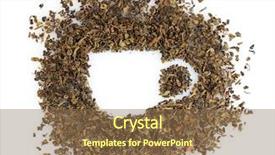  Presentation with green tea - Amazing PPT theme having green dry tea cup shape backdrop and a tawny brown colored foreground