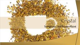  Presentation with green tea - Amazing presentation having green dry tea cup shape isolated on white backdrop and a yellow colored foreground