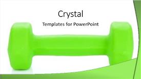  Presentation with white green - Slide deck consisting of green dumbell isolated on white background and a white colored foreground