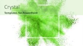  Presentation with dust - PPT theme enhanced with green-dust-or-powder-explosion background and a mint green colored foreground
