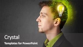  Presentation with green energy - Slide set with green eco energy with lightbulb background and a dark gray colored foreground