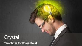  Presentation with green energy - Colorful PPT layouts enhanced with green eco energy with lightbulb backdrop and a dark gray colored foreground