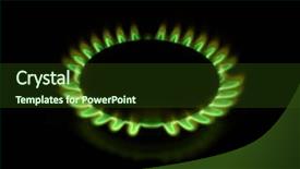  Presentation with energy gas - Amazing presentation theme having green eco flame gas fire backdrop and a tawny brown colored foreground