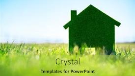  Presentation with green real estate - Slide set featuring green-eco-house-in-empty background and a yellow colored foreground