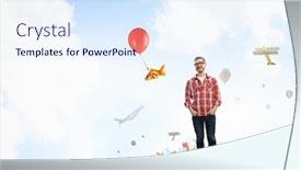  Presentation with green life - Audience pleasing theme consisting of green-eco-life backdrop and a sky blue colored foreground