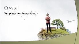  Presentation with green life - Beautiful slide deck featuring green eco life backdrop and a sky blue colored foreground