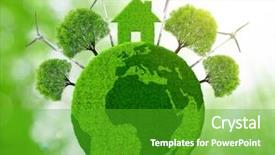  Presentation with green planet - PPT theme having green eco planet ecological concept background and a shamrock green colored foreground
