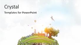  Presentation with eco - Slides enhanced with green eco world mixed media background and a sky blue colored foreground