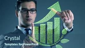  Presentation with economy - Audience pleasing PPT theme consisting of green-economy-growth-concept backdrop and a ocean colored foreground