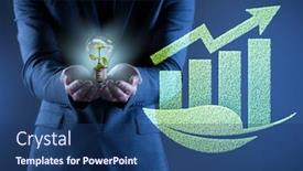  Presentation with economy - Slide set featuring green-economy-growth-concept background and a ocean colored foreground