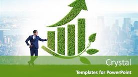  Presentation with economy - PPT theme enhanced with green-economy-growth-concept background and a tawny brown colored foreground
