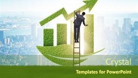  Presentation with economy - Slides with green-economy-growth-concept background and a tawny brown colored foreground