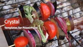  Presentation with charcoal - Presentation theme featuring green egg - shish kebab fresh raw vegetables background and a tawny brown colored foreground