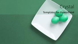  Presentation with green plate - Presentation with green-eggs-on-white-plate background and a seafoam green colored foreground