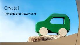  Presentation with alternative energy - PPT theme consisting of green-electric-car-background-against background and a light blue colored foreground