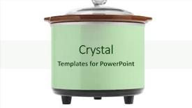  Presentation with electric - Presentation theme having green electric cooker on white background and a mint green colored foreground