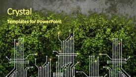  Presentation with green computing - Beautiful slide set featuring green electric technology backdrop and a  colored foreground