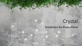  Presentation with green computing - Presentation theme enhanced with green electric technology background and a light gray colored foreground