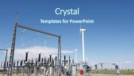  Presentation with green power - Cool new presentation theme with green electricity - windmills for electric power production backdrop and a ocean colored foreground