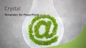  Presentation with email - Amazing presentation design having green email symbol backdrop and a light gray colored foreground