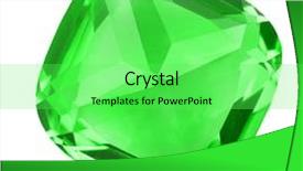  Presentation with emerald green ribbon - PPT theme enhanced with green emerald isolated on white background and a seafoam green colored foreground