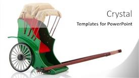  Presentation with rickshaw - Amazing PPT theme having green-empty-pulled-rickshaw-isolated backdrop and a white colored foreground