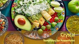  Presentation with mexican food - PPT layouts enhanced with green enchiladas mexican food background and a tawny brown colored foreground