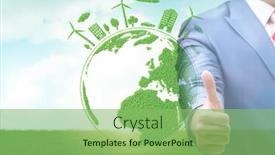  Presentation with green energy - Slide set with green-energy-anc-ecology-concept background and a seafoam green colored foreground