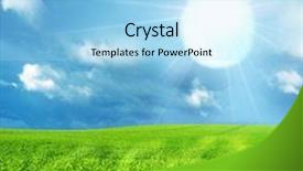  Presentation with green energy - Beautiful PPT theme featuring green energy concept light bulb backdrop and a light blue colored foreground