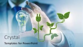  Presentation with green energy - PPT layouts enhanced with green-energy-concept-with-businessman background and a light blue colored foreground