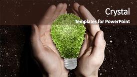  Presentation with green energy - Presentation design featuring green energy concept background and a wine colored foreground