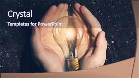  Presentation with green energy - Slide deck having earth lamp - green energy concept background and a wine colored foreground