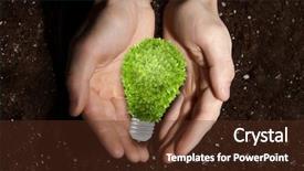  Presentation with energy efficiency - Audience pleasing PPT theme consisting of green energy concept backdrop and a tawny brown colored foreground