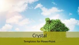  Presentation with green energy - Cool new slides with green energy house concept - 3d backdrop and a gold colored foreground