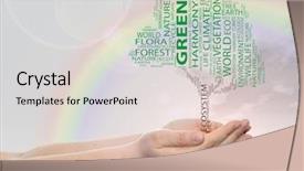  Presentation with conceptual recycling - Audience pleasing presentation design consisting of green energy natural life world backdrop and a  colored foreground