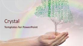  Presentation with conceptual recycling - Presentation design having green energy natural life world background and a  colored foreground