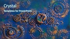  Presentation with steampunk - Cool new theme with green engine - handmade steampunk background mechanical cogs backdrop and a ocean colored foreground
