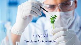  Presentation with engineering chemical - Colorful PPT layouts enhanced with green engineering chemical - biotechnology concept with scientist backdrop and a sky blue colored foreground