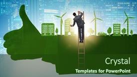  Presentation with environment - Colorful PPT theme enhanced with green-environment-concept-with-businessman backdrop and a tawny brown colored foreground