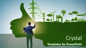  Presentation with environment - Audience pleasing slide deck consisting of green-environment-concept-with-businessman backdrop and a forest green colored foreground