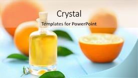  Presentation with essential oil - PPT layouts with green extraction - bottle with essential oil oranges background and a lemonade colored foreground