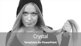  Presentation with black woman - Colorful PPT theme enhanced with green-eyed-blonde-woman backdrop and a gray colored foreground