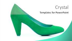  Presentation with green fashion - Colorful PPT layouts enhanced with green-female-shoes-in-fashion backdrop and a white colored foreground
