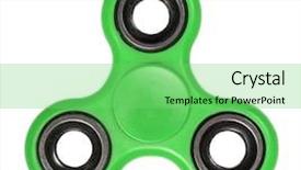  Presentation with white green - Beautiful slide deck featuring green fidget spinner isolated backdrop and a seafoam green colored foreground