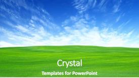  Presentation with subtle blue green - Colorful slides enhanced with green field and blue sky backdrop and a shamrock green colored foreground