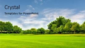  Presentation with subtle blue green - PPT layouts enhanced with green field and blue sky background and a teal colored foreground