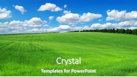  Presentation with blue green - Cool new presentation with green field and blue sky backdrop and a  colored foreground