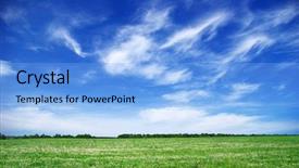  Presentation with frames blue green - PPT layouts featuring green field and blue sky background and a light blue colored foreground
